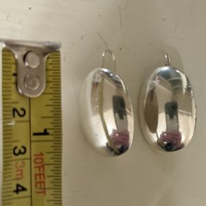 Sterling oval wire earrings